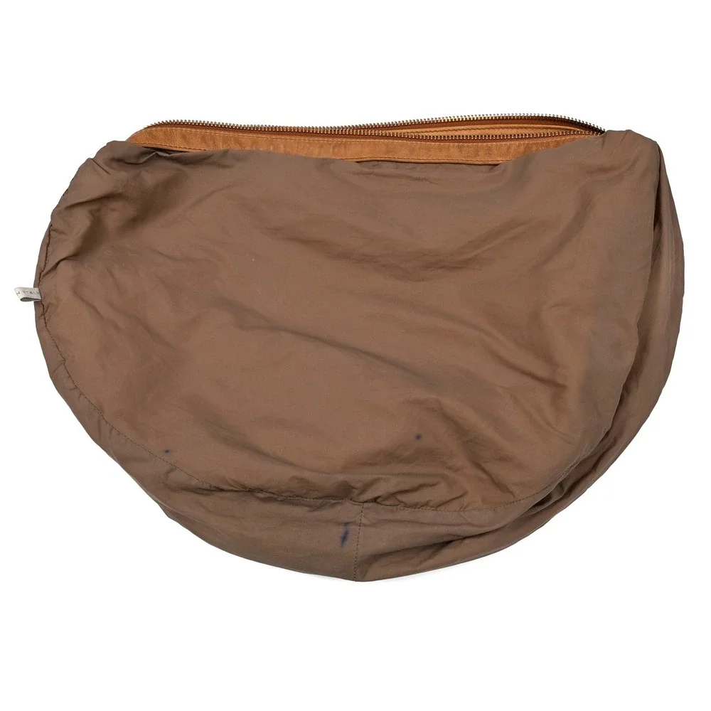 MARNI Light Brown Leather Hobo Shoulder Bag Italy Zip Pocket Magnetic Snaps Soft